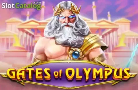 Zeus on golden throne with lightning